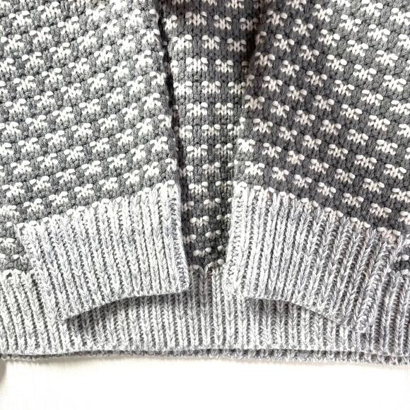 NORTHSTYLE Cable Knit‎ Sweater Size M Grey Fair Isle Yoked Hygge Winter Cozy - Picture 4 of 11